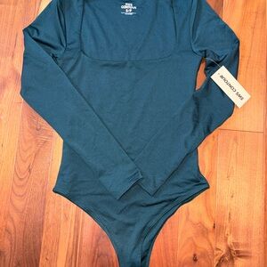 Charlotte Russe Deep Green Long Sleeve Bodysuit